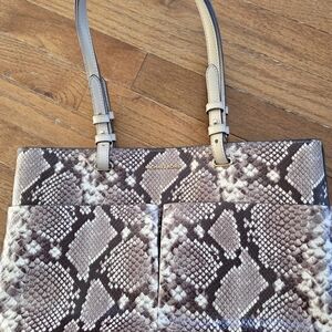 Michael Kors Beige Snake Print Tote